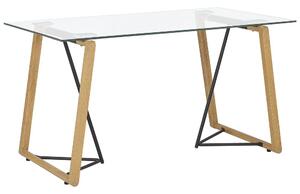 Matbord glas/ljusbrun/svart TACOMA Beliani