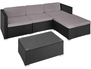 Tectake 404325 loungeset florenz i konstrotting - svart/grå