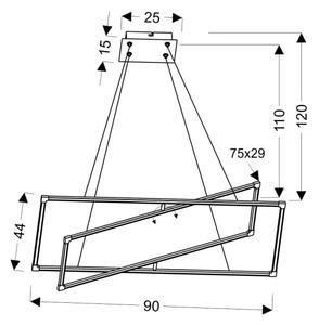 LED Ljuskrona med upphängningsrem stEROS LED/45W/230V