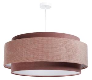 Ljuskrona med textilsladd DOBLO 1xE27/60W/230V diameter 60 cm rosa/vit