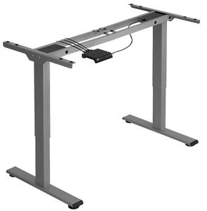 Tectake 404312 metallbordsram melville, höjdjusterbart skrivbord - grå
