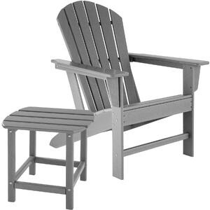 Tectake 404617 trädgårdsstol med bord - ljusgrå