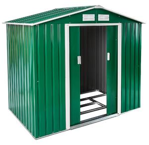 Tectake 404519 redskapsbod med sadeltak - grön/vit