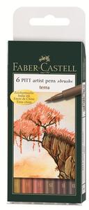 India ink PITT artist pen B box of 6 stycken terra Faber-Castell 167106