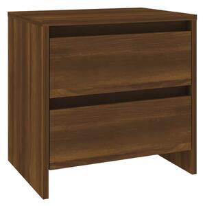 Sängbord brun ek 45x34,5x44,5 cm konstruerat trä