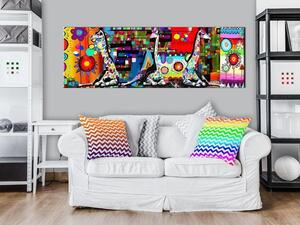 Tavla - Colourful Savannah - På italiensk konstnärsduk 135x45