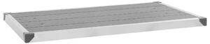 Golv till utedusch WPC rostfritt stål 110x62 cm grå