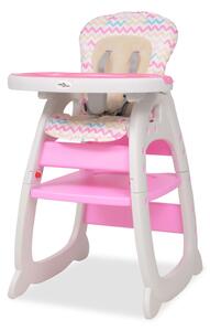 3-i-1 Konvertibel barnstol med bord rosa