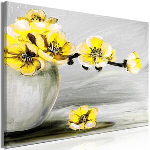Tavla - Lightness of Light (1 Part) Wide Yellow - På italiensk konstnärsduk 30x20