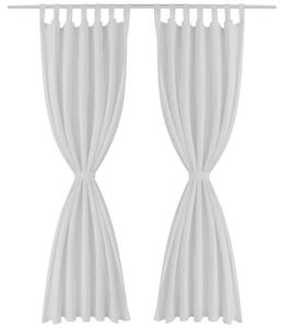 2-pack gardiner med öglor i vit microsatin 140 x 175 cm
