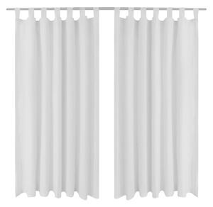 2-pack gardiner med öglor i vit microsatin 140 x 225 cm