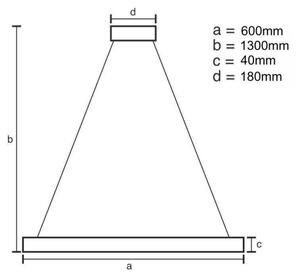 LED ljusreglerad ljuskrona på textilsladd LED/40W/230V 3000-6500K guld + fjärrkontroll