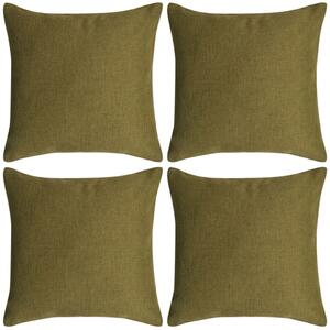 Kuddöverdrag 4 st linne-design 50x50 cm grön