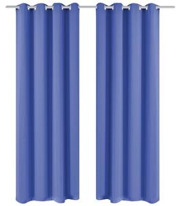 Mörkläggningsgardiner 2 st med öljetter 135x175 cm blå