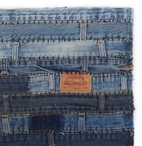 Matta av lappade byxlinningar jeansbyxor 80x150 cm denimblå