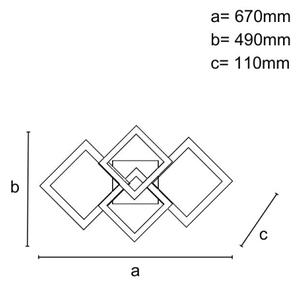 Dimbar LED ytmonterad ljuskrona LED/95W/230V 3000-6500K + fjärrkontroll