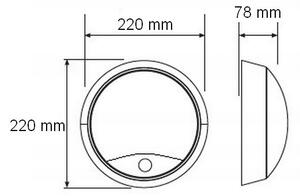 LED Utomhus vägglampa med sensor LED/15W/230V 4000K IP65