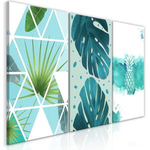 Tavla - Turquoise Tones (3 Parts) - Premium print 120x60