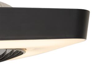 Smart takfläkt fyrkantig svart inkl LED dimbar - Climo