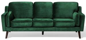 Soffa Smaragdgrön 3-sits Sammet Träben Klassisk Beliani