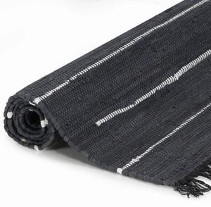 Handvävd matta Chindi bomull 80x160 cm antracit