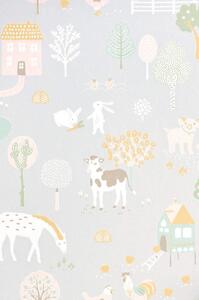 MY FARM SOFT GREY Non woven / Easy up-tapet