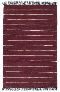 Handvävd matta Chindi bomull 80x160 cm vinröd