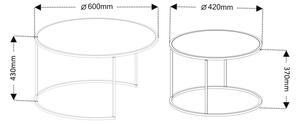 KIT 2x Soffbord TOKYO diameter 42/60 cm svart