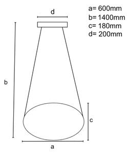 LED ljusreglerad ljuskrona på textilsladd LED/70W/230V 3000-6500K krom + fjärrkontroll