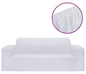 Sofföverdrag 2-sits med stretch vit polyesterjersey