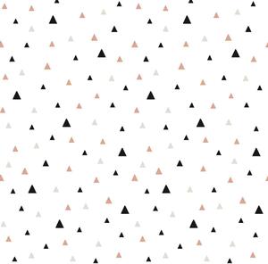 Small Triangles Black And Coral Non Woven / Easy Up-Tapet