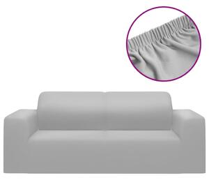Sofföverdrag 2-sits med stretch grå polyesterjersey