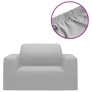 Sofföverdrag med stretch grå polyesterjersey