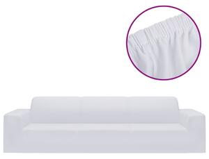 Sofföverdrag 4-sits med stretch vit polyesterjersey