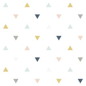 Triangles Pink Mustard Grey Enchanted Non Woven / Easy Up-Tapet