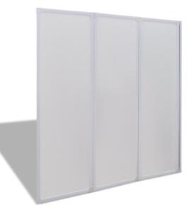 Duschvägg vikbar Vit 3-paneler 117x120 cm