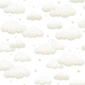 Clouds Gold Non Woven / Easy Up-Tapet