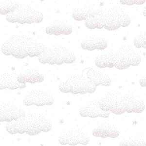 Clouds Pink Non Woven / Easy Up-Tapet