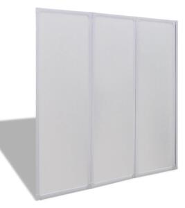 Duschvägg vikbar Vit 3-paneler 141x132 cm