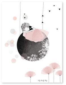 Siesta On The Moon Poster - 30x40 cm