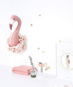 Flamingo Feather And Stars Poster - 30x40 cm
