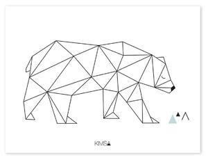 Origami Play (Bear) Poster - 30x40 cm