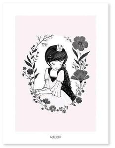 Princess And Flowers Poster - 30x40 cm