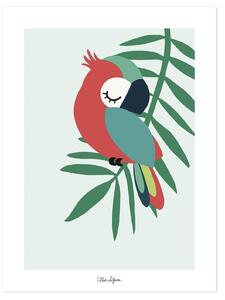 Tropical Parrot Green Poster - 30x40 cm