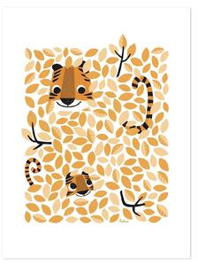 Hide & Seek In The Canopy (Tigers) Poster - 30x40 cm