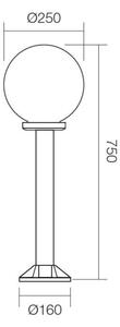 Redo 9779 - Utomhuslampa SFERA 1xE27/42W/230V IP44 25x75 cm brun