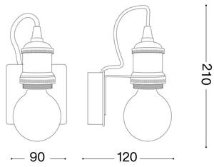 Ideal Lux - Vägglampa FRIDA 1xE27/60W/230V koppar