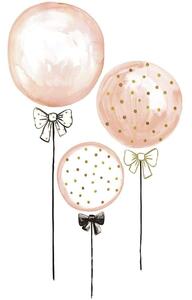 Pink Balloons With Gold Dots Väggklistermärken