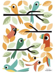 Coloured Birds - Design : Hide & Seek Väggklistermärken