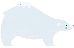Xl - Polar Bear With Baby Väggklistermärken